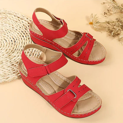 ErgoChic – sandale compensée femme été confortable avec scratch