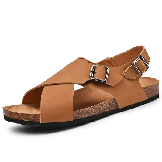Sandale orthopédique homme à boucle croisée