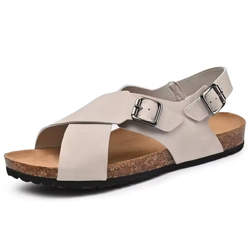 Sandale orthopédique homme à boucle croisée