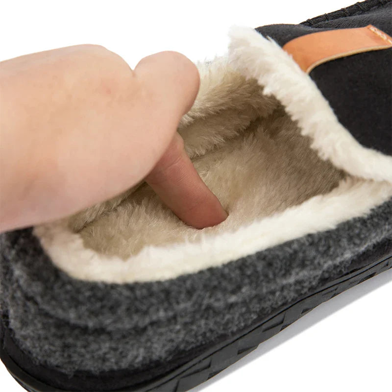 Chausson orthopédique homme style mocassin fourré