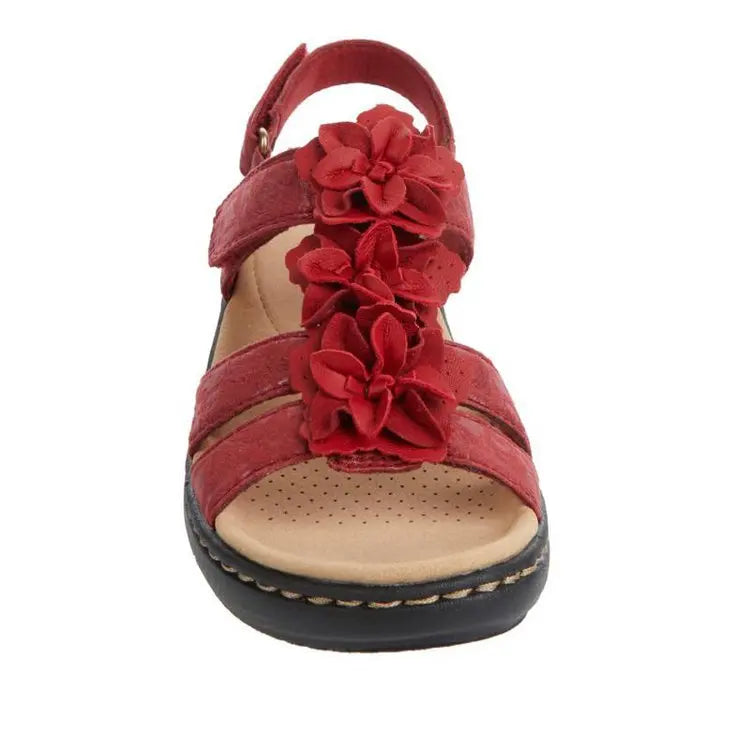 Floréa Walk – sandale confort femme à fleurs avec semelle mémoire de forme