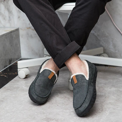 Chausson orthopédique homme style mocassin fourré