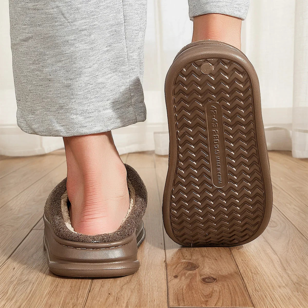 Chausson orthopédique homme en laine bouclée