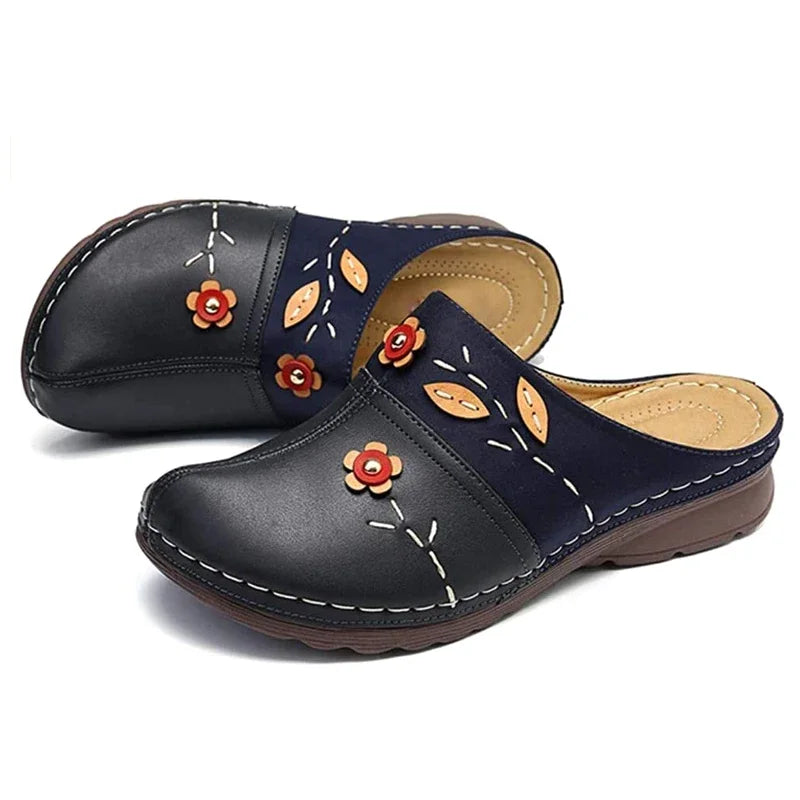 Sabot orthopédique femme brodé avec fleurs