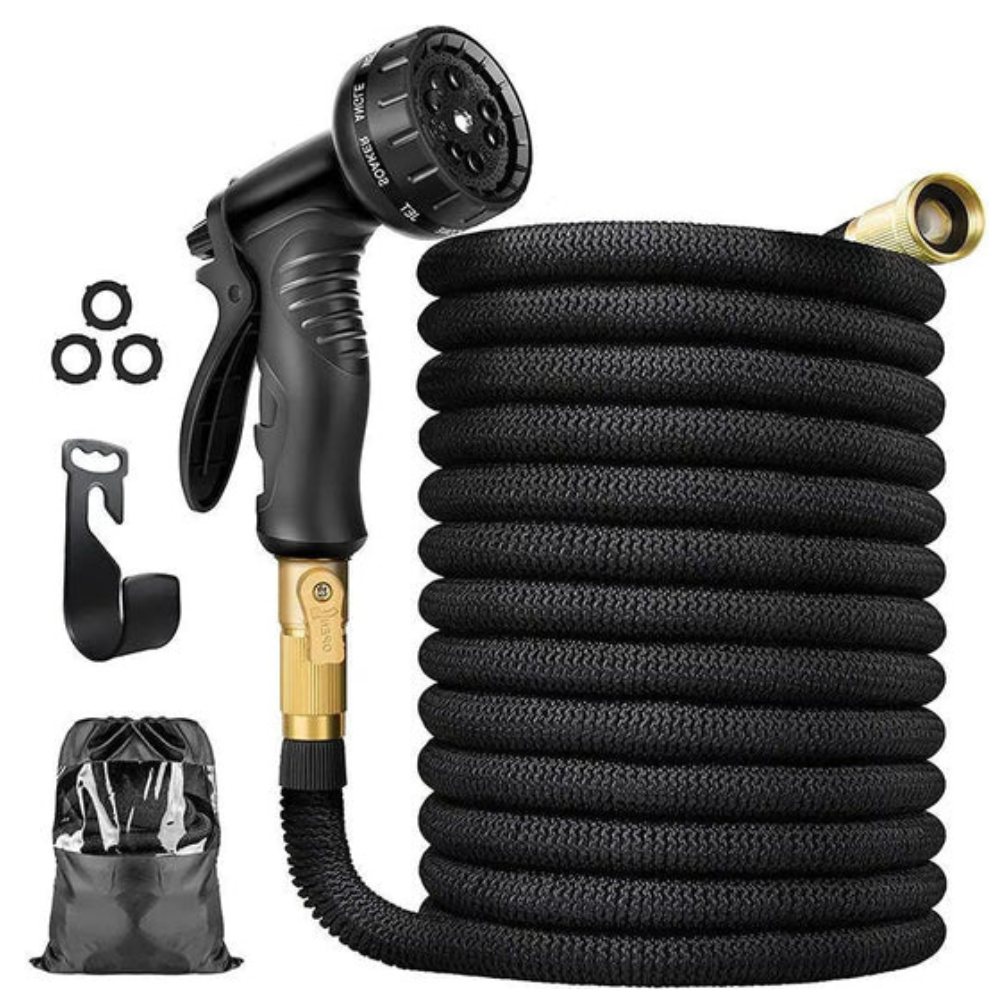Tuyau d’Arrosage Extensible 30 mètres avec Buse Multifonction | Léger, Anti-Emmêlement