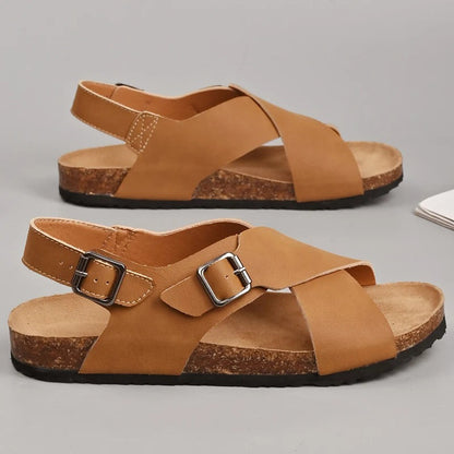 Sandale orthopédique homme à boucle croisée