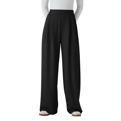 Pantalon Taille-Haute – Large, Fluide, Avec Poches