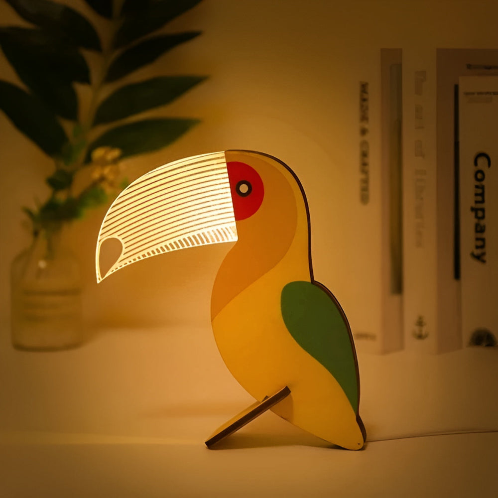 Lampe Animaux en Bois pour Enfants | Veilleuse Mignonne et Douillette
