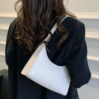 Sac à Main Baguette Texture Croco | Sac d’Épaule Léger et Stylé