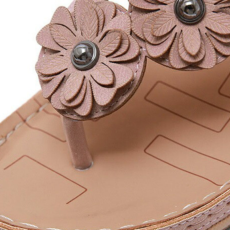 Tong orthopédique femme fleur déco