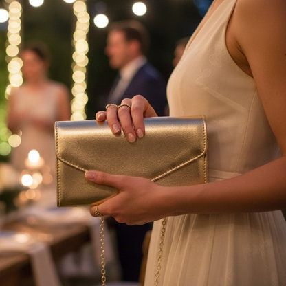 Sac Pochette en Cuir PU Souple | Sac Bandoulière Soirée Élégant