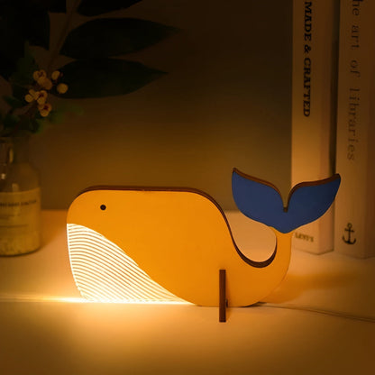 Lampe Animaux en Bois pour Enfants | Veilleuse Mignonne et Douillette
