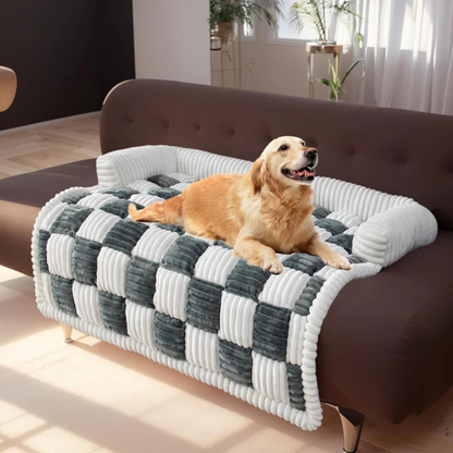 Housse de Canapé à Carreaux pour Chien | Tapis Douillet et Moelleux