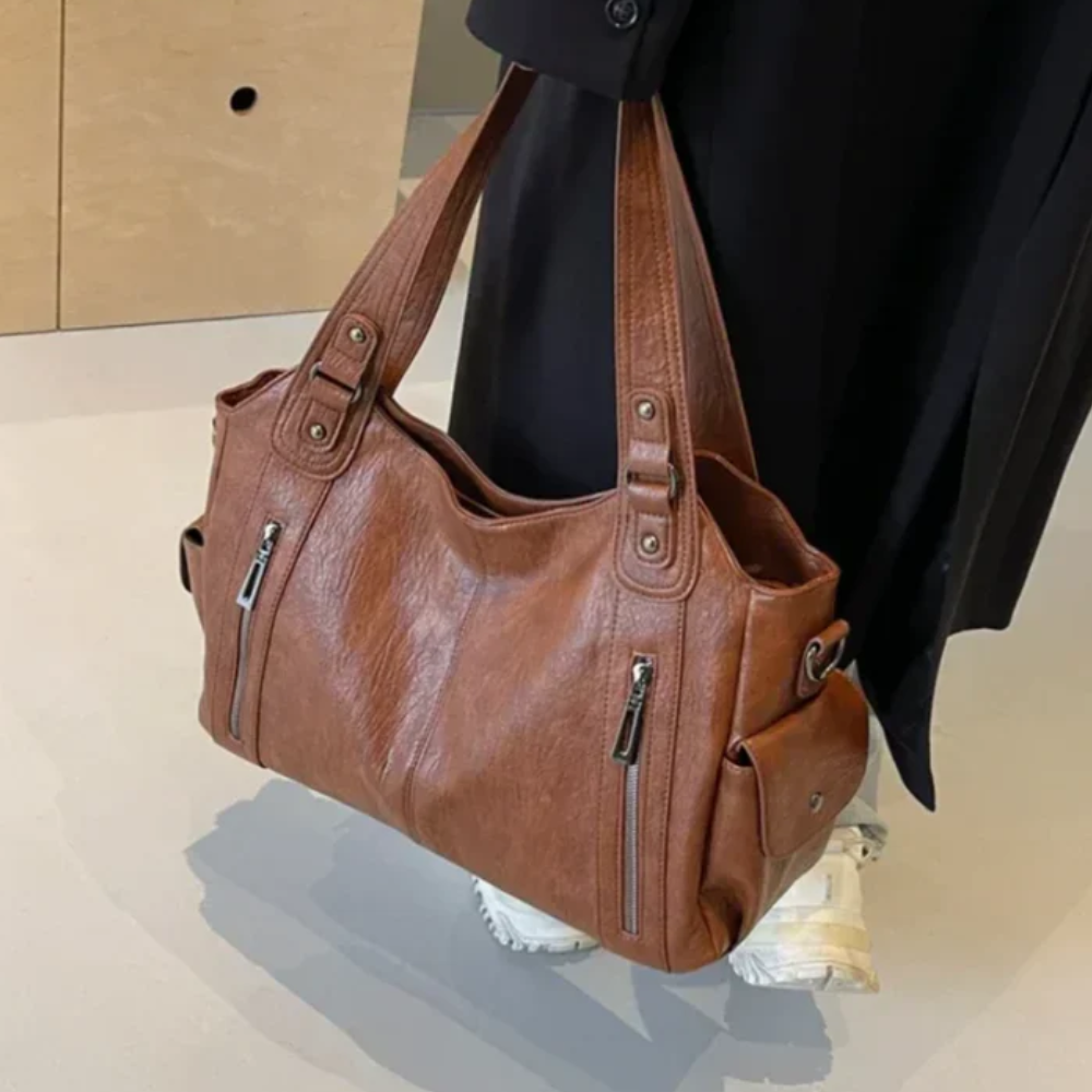 Sac à Main Multi-Poches avec Bandoulière | Similicuir Léger et Spacieux